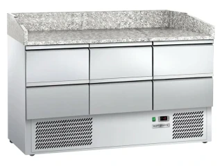 Chladicí stůl na pizzu ECO - 1400x700 mm - s 6 zásuvkami