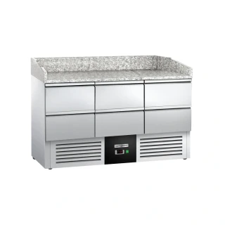 Chladicí stůl na pizzu PREMIUM - 1400x700 mm - s 6 zásuvkami