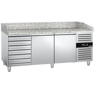 Chladicí stůl na pizzu ECO - 2000x800 mm - se 2 dveřmi a 7 zásuvkami