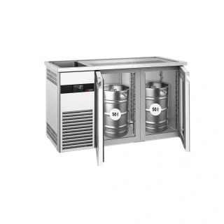Výčepní pult PREMIUM - 1550x700 mm - 2 skleněné dveře