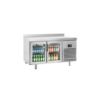 Chladicí stůl PREMIUM PLUS - 1468x600 mm - se 2 dveřmi - se zadní lištou