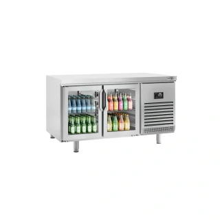 Chladicí stůl PREMIUM PLUS - 1618x800 mm - s 2 skleněnými dveřmi