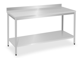 Nerezový stůl s policí 130x60x85cm