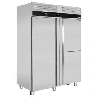 Kombinovaná chladicí a mrazicí skříň PREMIUM - GN 2/1 - GN 1/1 - 1400 mm - 1 400 l - až +8 °C - s 3 dveře - Digitální termostat; Umluftní chlazení;…
