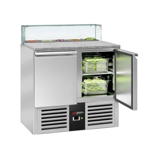 Saladeta PREMIUM - 900 mm - 2 dveře - se skleněným nástavcem pro 5x GN 1/6