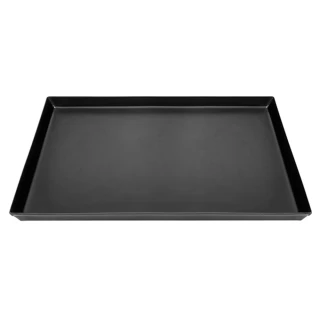 Plech na pizzu - Modrý plech - obdélníkový - 600x400 mm - výška: 30 mm - s okrajem