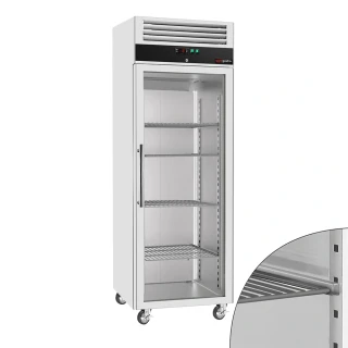 Nerezová mrazicí skříň ECO - 600 L - s 1 prosklenými dveřmi