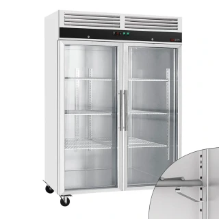 Nerezová mrazicí skříň ECO - 1200 L - Se 2 prosklenými dveřmi