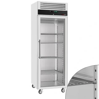 Nerezová skladovací lednice ECO - 600 L - s 1 skleněnými dveřmi