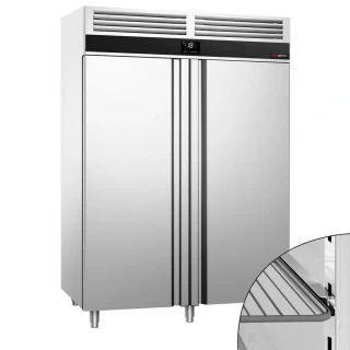 Nerezová mrazicí skříň PREMIUM - GN 2/1 - 1400 L - se 2 dveřmi