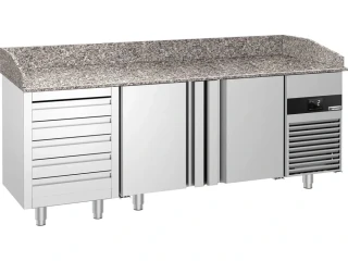 Chladicí stůl na pizzu PREMIUM - 2100x800 mm - se 2 dveřmi a 5 zásuvkami