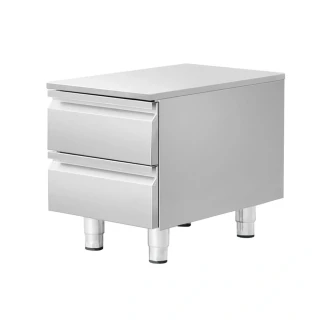 Zásuvková skříň - Nerezová ocel - 400 x 560 mm - 2 zásuvky