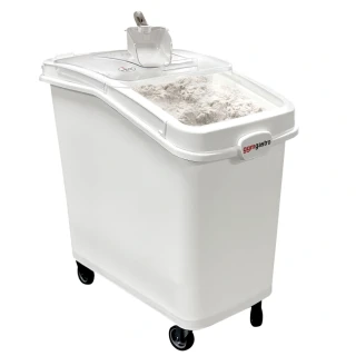 Vozík na mouku - přísady - 100 L - polypropylen - posuvný