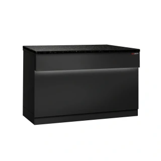 Pokladní stůl TORONTO - 1150 mm - Přední panel černý - Pracovní deska z černé žuly