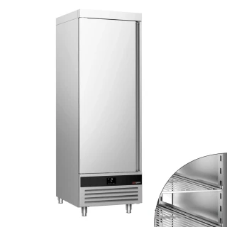 Nerezová chladicí skříň PREMIUM - GN 2/1 - 700 mm - 700 l - až +8 °C - s 1 dveře - Digitální termostat; Samozavírací dveře; Ventilované chlazení;…