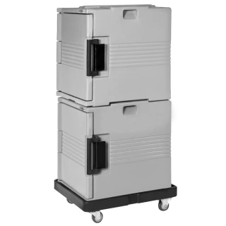 Termobox - přední plnění - GN 1/1 - 58 l - pro 12x GN 1/1 - vč. transportního vozíku
