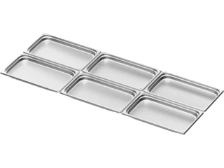 (6 kusů) Nerezová nádoba GN 1/1 - Výška: 40 mm