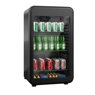 Minibarová lednička - 495 mm - 113 l - se skleněnými dveřmi - černá