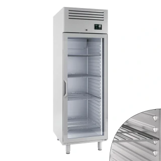 Nerezová mrazicí skříň Premium PLUS - GN 2/1 - 560 L - s 1 skleněnými dveřmi