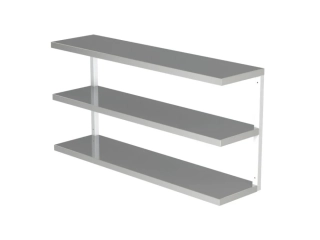 Nerezová nástěnná trojpolice 90x30x66cm