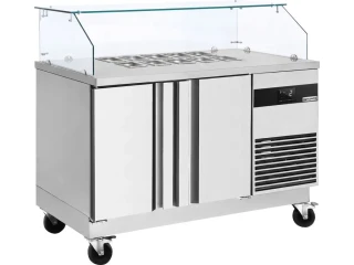 Saladeta PREMIUM - 1400 mm - 2 dveře - se skleněným nástavcem pro 6x GN 1/6