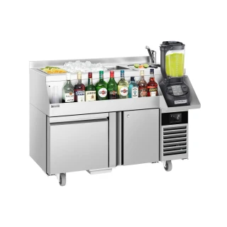 Koktejlová barová stanice s chlazením - 1200 mm - 150 L - 1 dveře, 1 zásuvka & 230 V zásuvka
