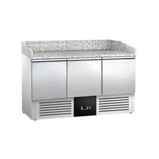 Chladicí stůl na pizzu PREMIUM - 1400x700 mm - se 3 dveřmi