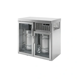 Chladič na sudy - 2x50 L sudy - 1100x600 mm - se 2 skleněnými dveřmi